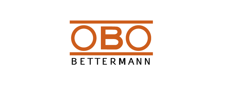 Ein Logo mit den Buchstaben "OBO" in orangefarbenen Kreisen und der Schrift "BETTERMANN" darunter.